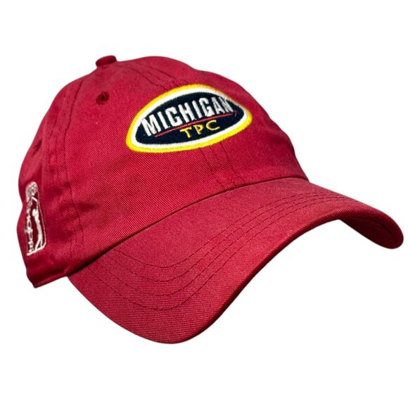 Michigan TPC Senior PGA Tour Red Baseball Cap Adjustable Buckle AHead Vintage - Picture 4 of 12